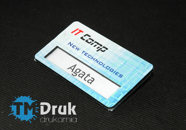 Plakietka na wymienną treść, grafika drukowana w pełnym kolorze